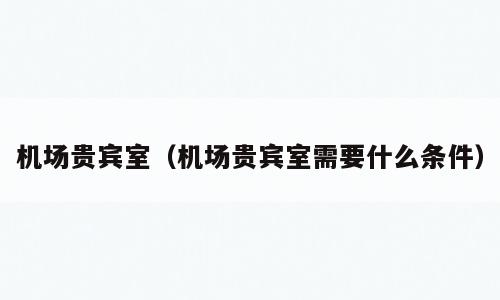 机场贵宾室（机场贵宾室需要什么条件）