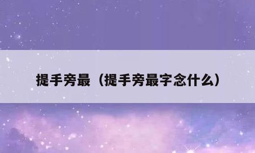 提手旁最（提手旁最字念什么）