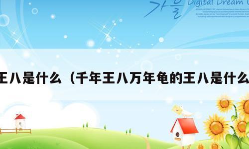 王八是什么（千年王八万年龟的王八是什么）