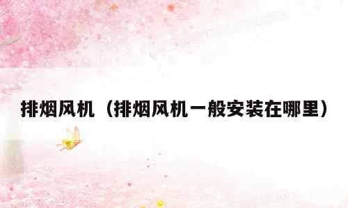 排烟风机（排烟风机一般安装在哪里）