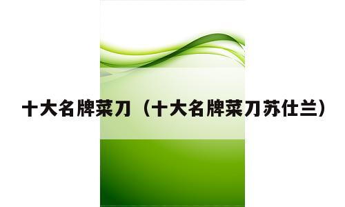 十大名牌菜刀（十大名牌菜刀苏仕兰）