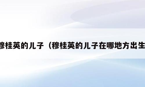 穆桂英的儿子（穆桂英的儿子在哪地方出生）